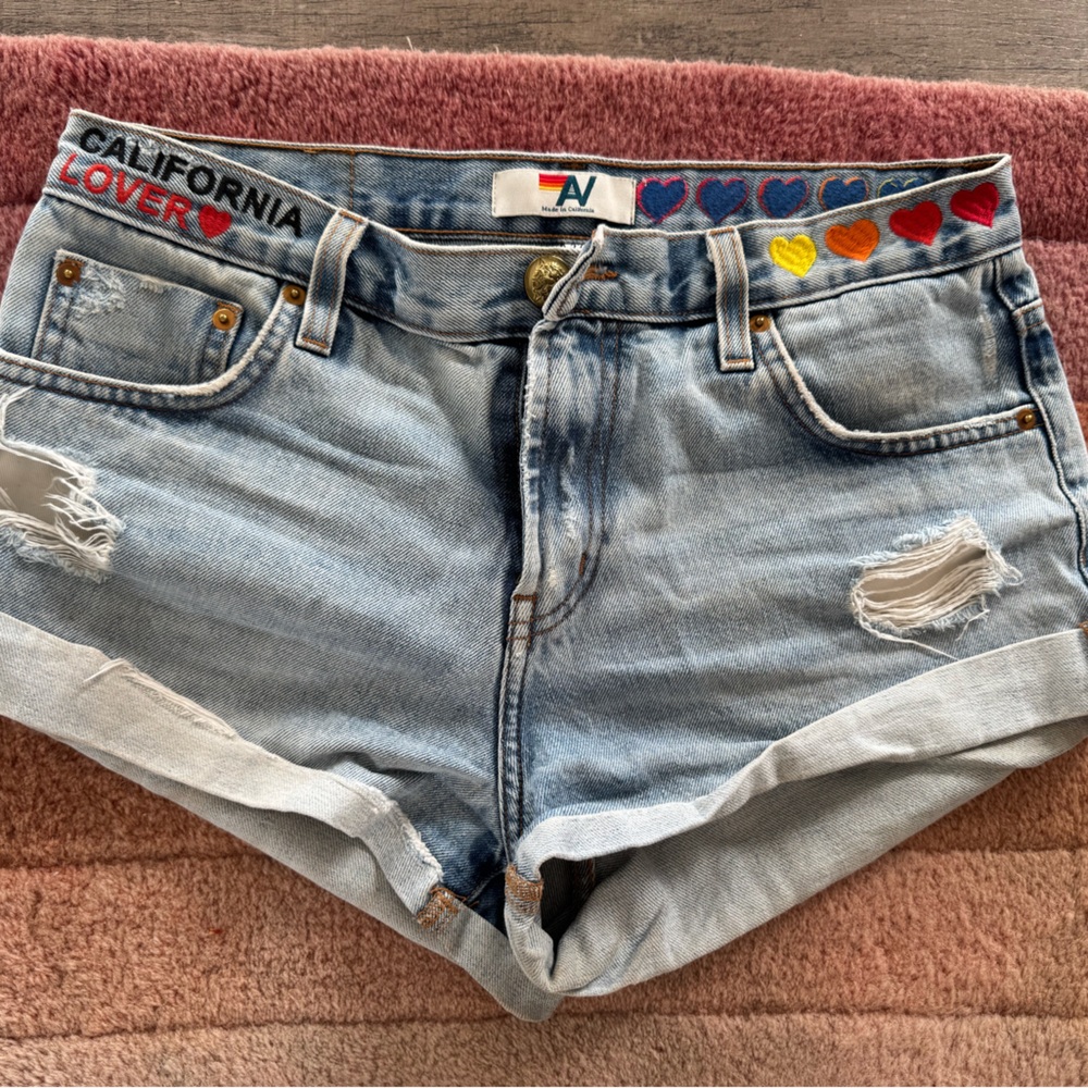 Aviator nation, California lover Denim Blue Women's Shorts